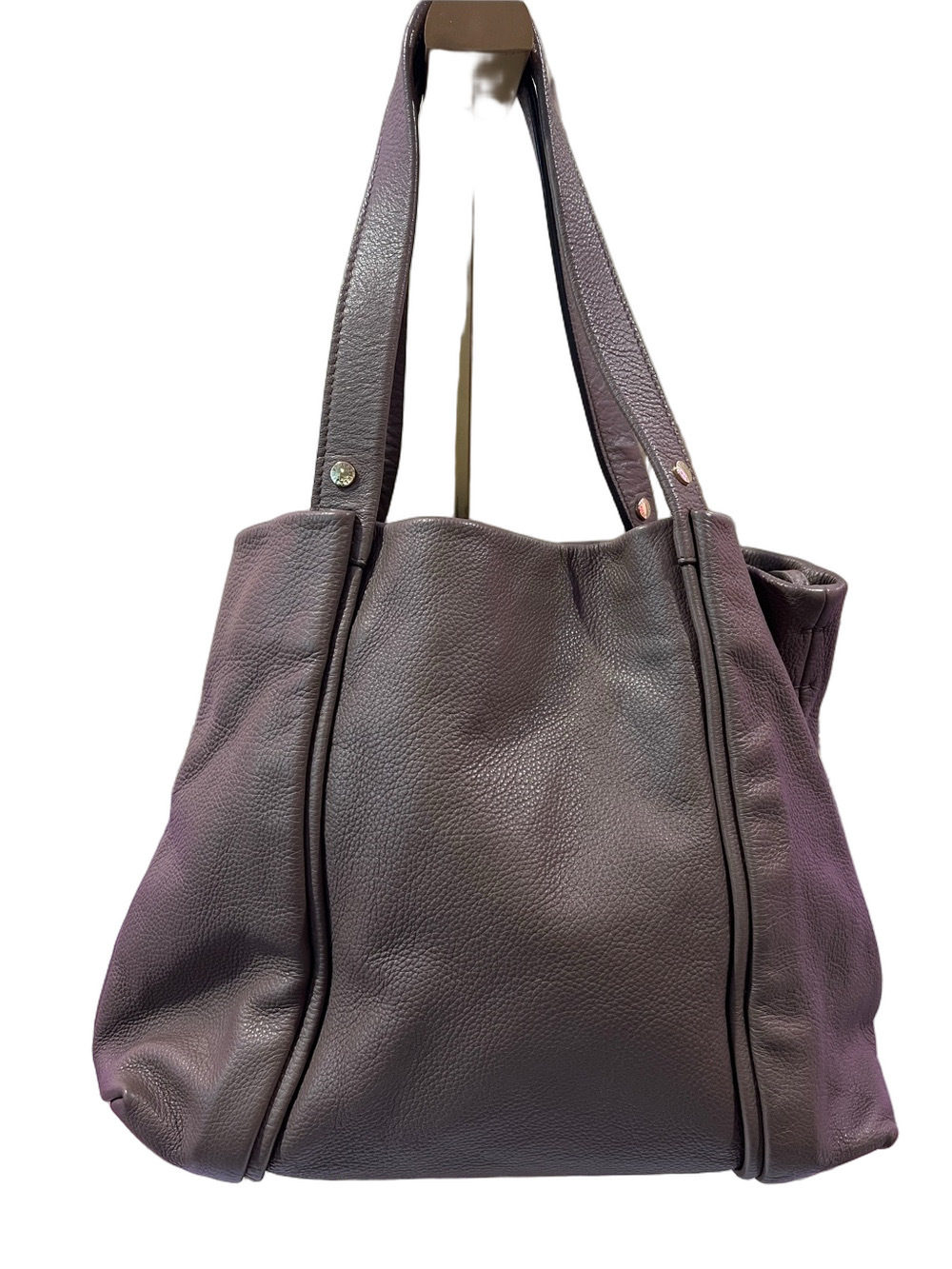 Furla Italy Taupe Leather Shoulder Bag Suede Interior EUC - Picture 3 of 14